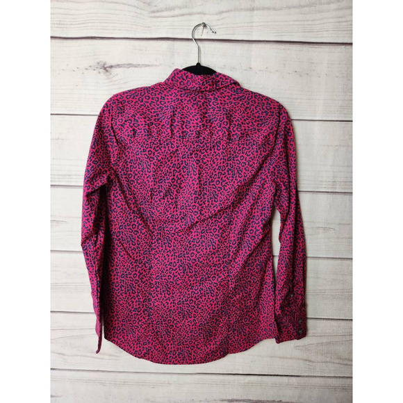 J.Crew Womens Button Front Shirt Multicolor Leopard Long Sleeve Stretch XS - Picture 2 of 6